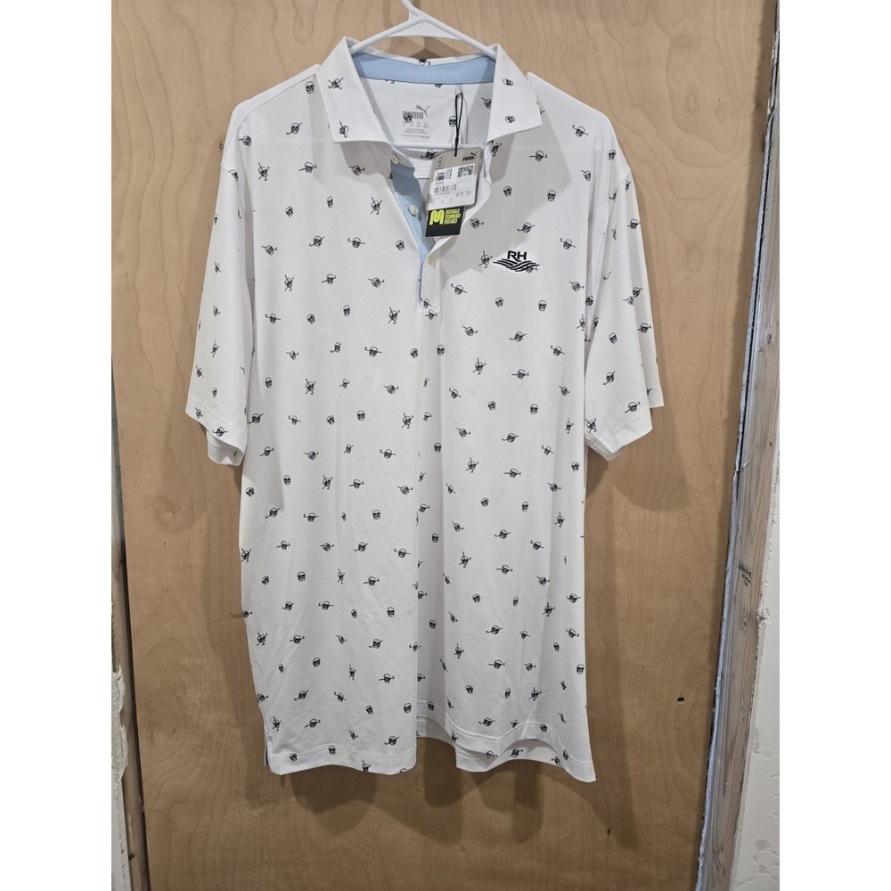 Puma RH MATTR Skulls Golf Polo Shirt XL New with Tags